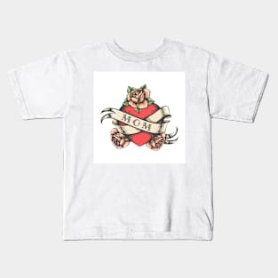 Heart and Rose Flowers Kids T-Shirt